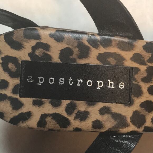 Apostrophe Leopard Lined Open Ankle Strap Sandal. 8.5 - Picture 3 of 6